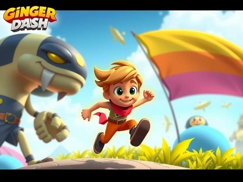 Ginger Dash Ultimate Official Banner Ginger Dash Ultimate Banner showing main character running through Indian market